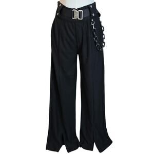 Women's NWT Black Boss Lady Buckle Pants UK 10 / US 6